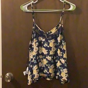Floral lace crop top